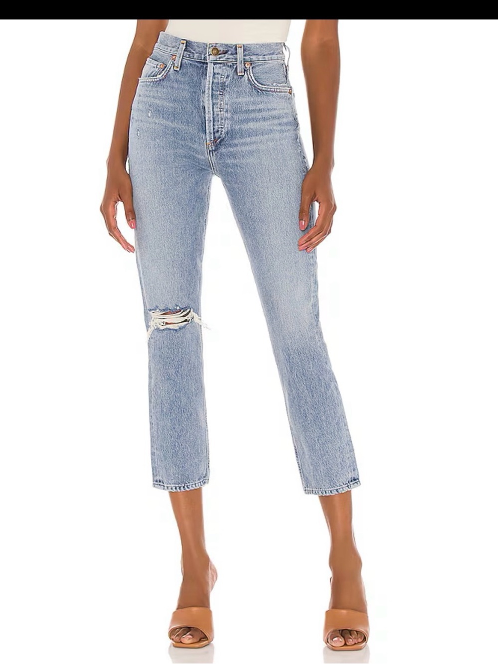 AGOLDE Riley High Rise Straight Crop Jean